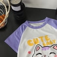 thumbnail image 6 of KPOPLK Baby Boy Summer Clothes 12-18 Months Cute Outfit Summer Kids Patchwork Short Sleeve T-Shirt and Shorts Cool Short Sets Size 5-6 Years,Purple, 6 of 7