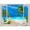 thumbnail image 3 of Dellal, Remy 24x19 Black Modern Framed Museum Art Print Titled - Plage tropicale, 3 of 5
