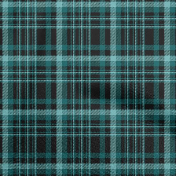 oneOone Cotton Poplin Dark Teal Green Fabric Plaid Sewing Craft Projects Fabric Prints By Yard 56 Inch Wide