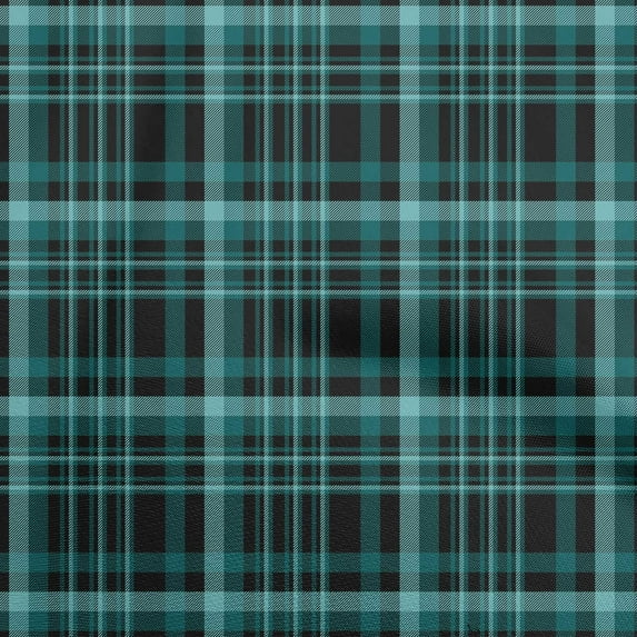 oneOone Cotton Poplin Twill Dark Teal Green Fabric Plaid Quilting Supplies Print Sewing Fabric By The Yard 56 Inch Wide