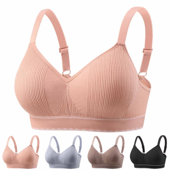 Antinious Womens Solid Wireless Fixed Padding Breathable Supportive Comfortable Everyday Bra