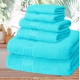 thumbnail image 5 of MALLONI HOME Ultra Soft 6 Pack Cotton Towel Set, Contains 2 Bath Towels 28x55 inch, 2 Hand Towels 16x24 inch & 2 Wash Coths 12x12 inch, Ideal for Everyday use, Compact & Lightweight - Turquoise Blue, 5 of 8