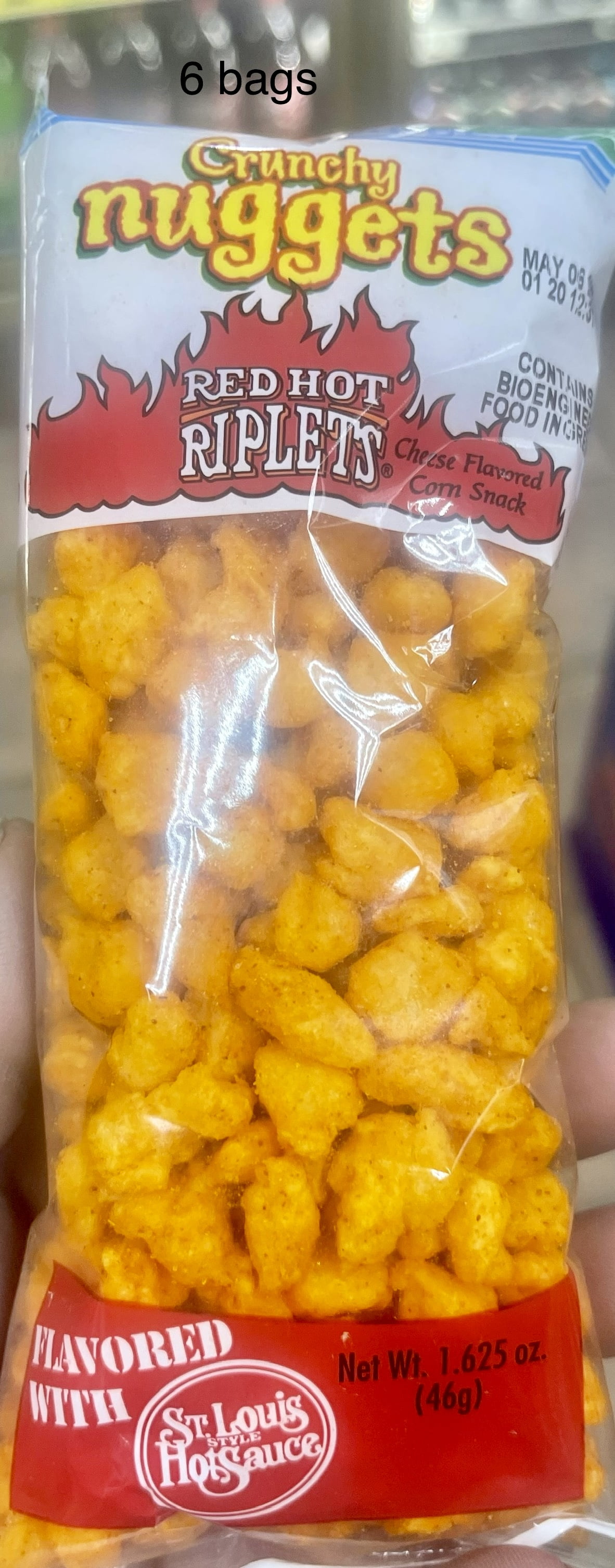 Old Vienna Crunchy Nuggets Red Hot Riplets 6 Bags 1.625oz