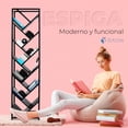 thumbnail image 3 of Librero Organizador Estante Vertical Minimalista 165 cm de Alto Moderno de Metal y Melamina para Sala Comedor Dormitorio Oficina o Recamara., 3 of 10