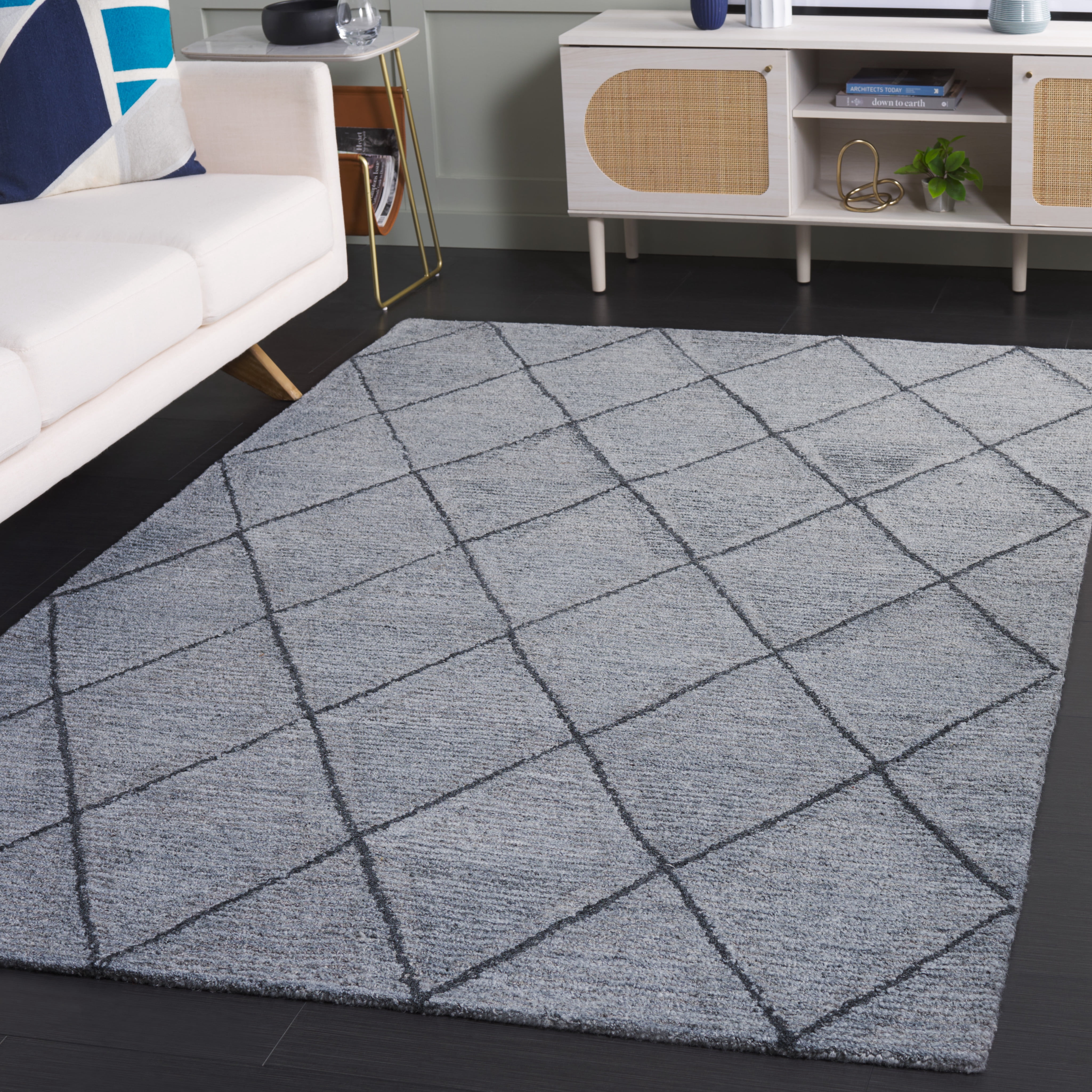 SAFAVIEH Metro Sloane Diamond Area Rug, Gray/Charcoal, 4' x 6'