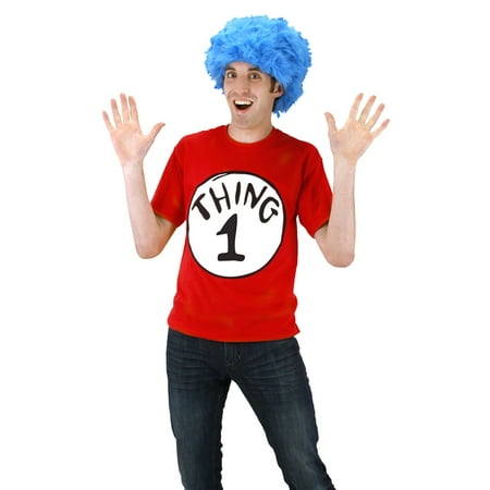 Dr. Seuss Cat In The Hat Thing 1 Tee Shirt Kit Men's Halloween Costume