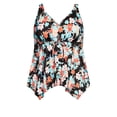 thumbnail image 3 of Avenue Women's Plus Size Sharkbite Print Tankini Top, 3 of 6
