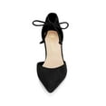 thumbnail image 3 of BLISSFUL STEP Women's Ankle Tie Block Heel Pointed Toe Dress Pumps, 3 of 7