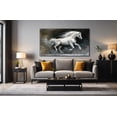 thumbnail image 3 of Horse Oil Painting Running White Horse Canvas Art Framed Horse Picture Wall Art For Livingroom Bedroom Office, 3 of 7