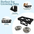 thumbnail image 3 of PETMAKER Elevated Dog Bowls - 3 Height Adjustable Dog Bowl Stand (Black), 3 of 8