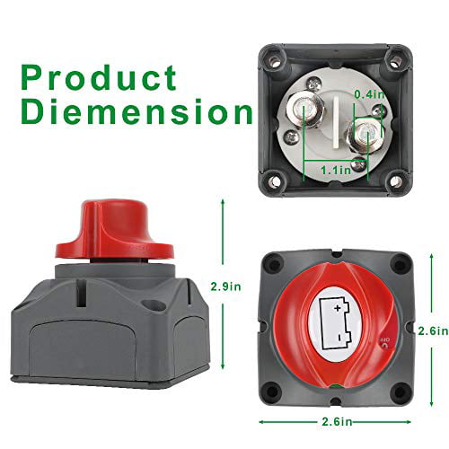 Boat Battery Switch Disconnect,Battery Cut/Shut Off Switches for Marine,12V-48V Battery Isolator Switch 275/1250 Amp Waterproof Master Power Kill Switch for Car RV Boat Truck ATV Vehicles
