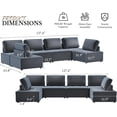thumbnail image 2 of VanAcc Sectional Sofa, 8 Seater Modular Sectional Couch- Convertible U Shaped Sectional Sofa Couch, 32" Seat Depth Oversized (Velvet,Grey), 2 of 5