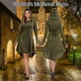 thumbnail image 3 of RTOPDS Renaissance Costume Women,Medieval Dress Hooded Robe Lace Up Halloween Costume for Womens(Army green,L), 3 of 5