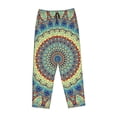 thumbnail image 4 of Disketp Round Mandala1 Print Women'S Comfy Pajama Pants Casual Drawstring Palazzo Lounge Wide Leg Pants, 4 of 9