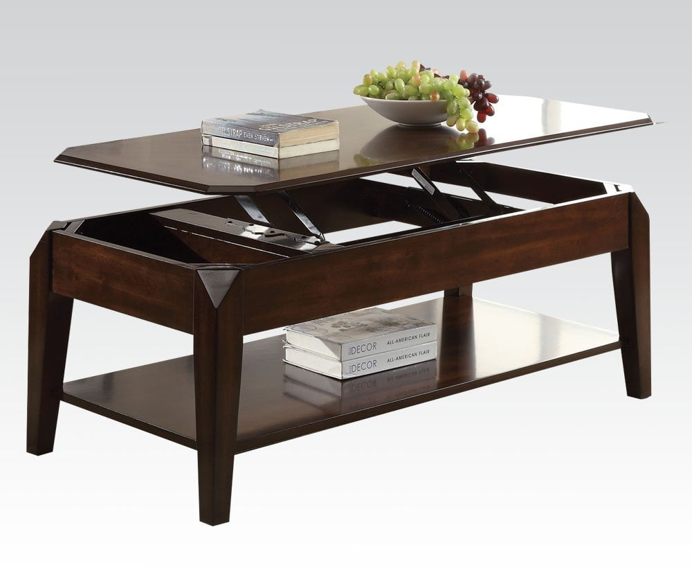 Docila Modern Occasional Coffee Table Beveled Lift Top Storage