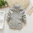 thumbnail image 2 of Likimi Toddler Kids Girls Knit Sweater Long Sleeve Solid Color Turtleneck Pullover Tops Comfortable Loose Relaxed Fall Winter Clothes Size 4-5 Years Grey, 2 of 9