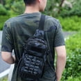 thumbnail image 2 of Qarigey Bolsa de pecho ligera e impermeable para hombre, adecuada para acampar y hacer senderismo, bandolera, capacidad de bolsa de pecho Bolsas de mensajero y de hombro c.p., 2 of 6