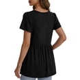 thumbnail image 3 of MOYIKO Womens T Shirts Short Sleeve Summer Tops Babydoll Puff Peplum Round Neck Tunic Dressy Casual, 3 of 7