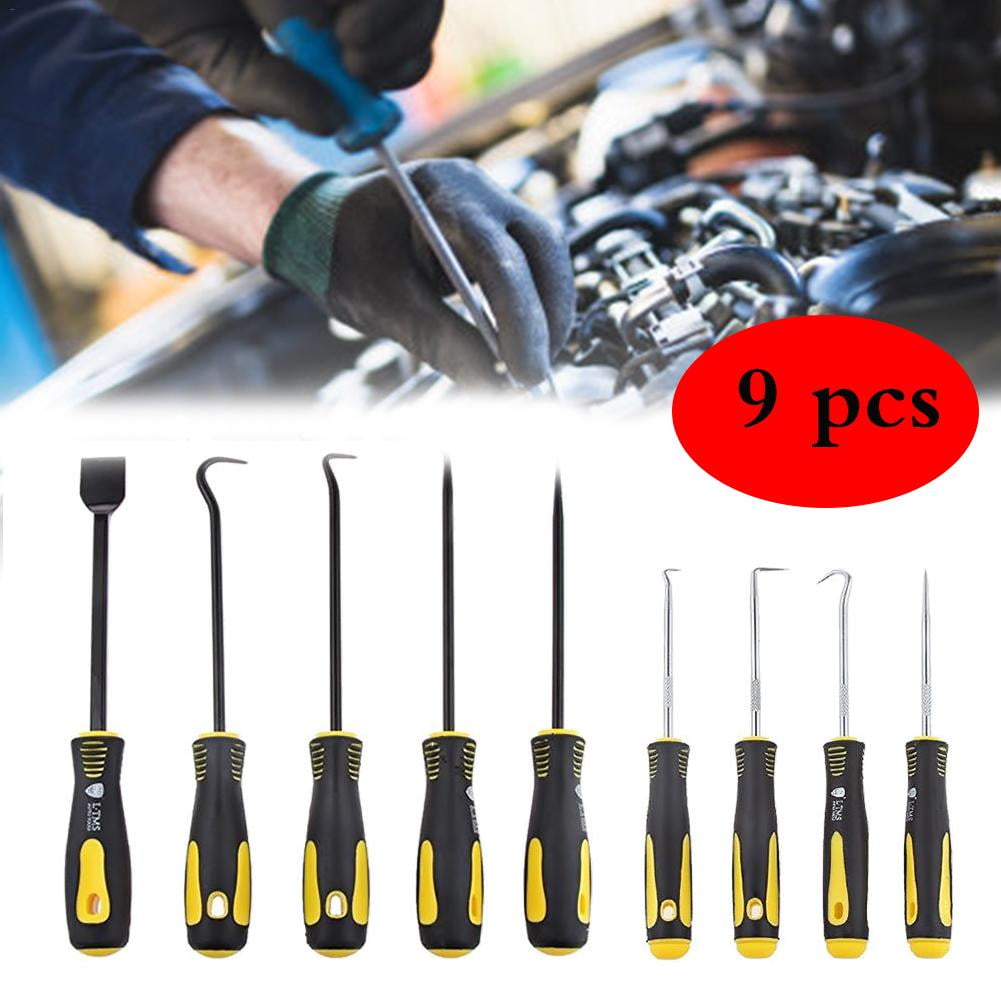 HURRISE 9Pcs Scraper Pick Hook Kit Gasket Scraping Hose Removal Tool Set, Gasket Scraper