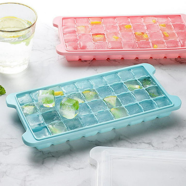 Ice Cube Tray,Easy-Release Silicone and Flexible 36-Ice Trays with Spill- Resistant Removable Lid,Durable and Dishwasher Safe - for Food, Cocktail,  Whiskey, Chocolate 