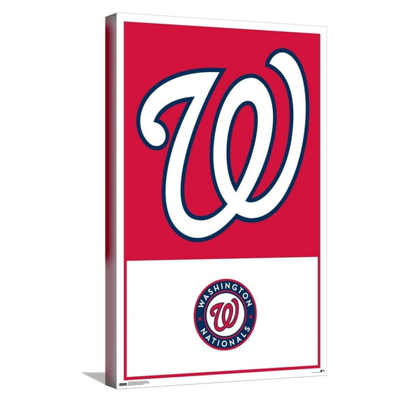 MLB Washington Nationals - Logo 22 Canvas Wall Poster, 14.725" x 22.375"