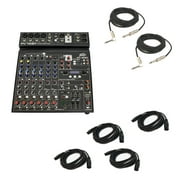 Peavey PV10 BT Pro Audio DJ Bluetooth 10 Channel Mixer (2) 1/4" & (4) XLR Cables
