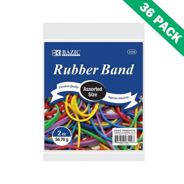 Rubber Bands, Pack Of 36 Elastic Colored Rubber Band Office Size