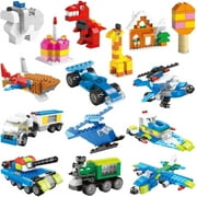 1100 Pcs Building Bricks in 17 Colors&147 Mixed Shapes,Compatible with Major Brands STEM Creative Bulk Basic Toys, Birthday Gift for Kids 3-12