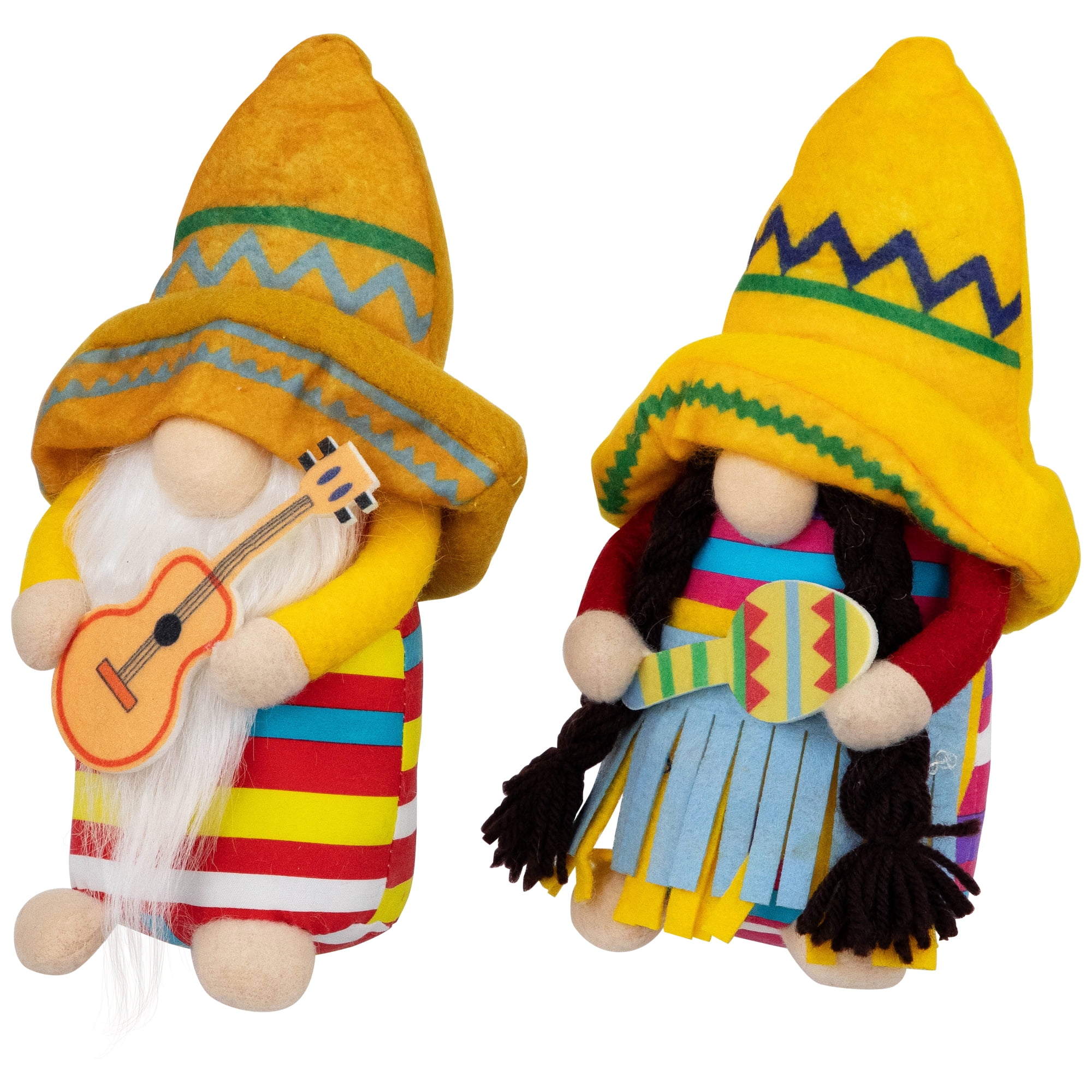 Northlight Cinco de Mayo Mariachi Gnomes with Guitar and Maraca  - 8.5" - Set of 2