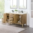 thumbnail image 4 of Laurel 60" Wood Vanity in Weathered Fir Calacatta White Quartz Top no Mirror, 4 of 13