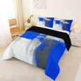 thumbnail image 2 of Homewish Navy Oil Painting Full Size Comforter Sets,Retro Geometric Art Bedding Comforter Set,Black Reversible,3pcs,1 Comforter and 2 Pillowcases, 2 of 7