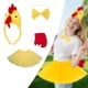 thumbnail image 5 of Disfraz de pollo de 4 piezas con falda tutú y lazo para cumpleaños y carnaval. Amarillo, 5 of 9