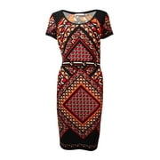Calvin Klein Women's Scoop Neck Geo-Print Jersey Dress
