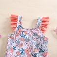thumbnail image 4 of Traje de baño Aimaopao con volantes de una sola pieza con flores rosas, 6-12 M, 4 of 9
