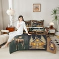thumbnail image 4 of Feelyou 3D Deer Moose Queen Comforter Set for Teens, Rustic Jungle Wildlife Bedding Sets, Christmas Cabin Reversible Bedding Comforter Set, Microfiber Bedroom Decor, 3-Piece, 4 of 8