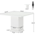 thumbnail image 2 of Tribesigns White Square Dining Table, Wood Dining Table with 2 Placemats, Modern Small Square Kitchen Table for 4 People, 2 of 5