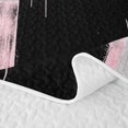 thumbnail image 5 of Castle Fairy Bohemian Geometric Block Quilt Full 3-Piece,Minimalism Vertical Streak Full Bedspread Sets,Black Pink Gray,1 Coverlet and 2 Pillowcases, 5 of 7