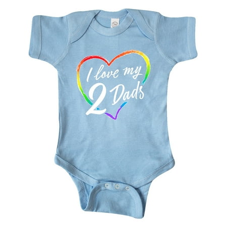 

Inktastic I Love My 2 Dads with Rainbow Heart Gift Baby Boy or Baby Girl Bodysuit