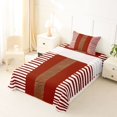 thumbnail image 3 of Castle Fairy Vintage Hand-Drawn Stripe Twin Sheets 3pcs,Retro Leather Textured Panel Bedding,Rust Tan White,1 Flat Sheet, 1 Fitted Sheet and 1 Pillowcase, 3 of 7