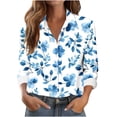thumbnail image 2 of Xuyuer Button Down Shirts for Women Dressy Floral Printed Long Sleeve Blouse Business Casual Work Tops, 2 of 6