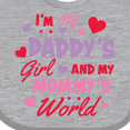 thumbnail image 4 of Inktastic Valentine's Day I'm My Daddy's Girl and My Mommy's World Girls Baby Bib, 4 of 4