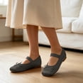 thumbnail image 5 of Aobny Pumps Shoes Women Teacher Shoes Slip On Shoes Wedge Flat Shoes Shoes Black Square Toe Soft Toe Casual Shoes for Women,Size 35, 5 of 8