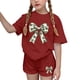 thumbnail image 1 of Vestido de manga corta para niños Día de San Patricio impreso de dos piezas Conjunto de cuello redondo con pantalones cortos, blusa de manga corta, 1 of 6
