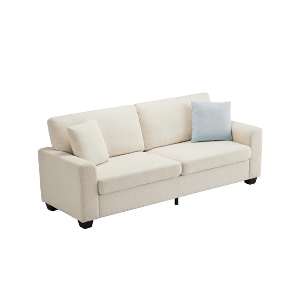 BeesClover Canapé Moderne 3 Places de 83 Pouces, Canapé à Assise Profonde avec Larges Accoudoirs, Causeuse Surdimensionnée avec Housse Amovible Lavable, Canapé Nuage Moelleux pour Salon, Chambre et Appartement
