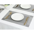 thumbnail image 3 of Unique Bargains Set of 8 Washable Wipeable Heat Resistant Table Placemat White Gray, 3 of 6