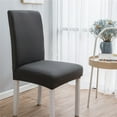 thumbnail image 3 of XIAOLE Chair Covers for Dining Room, Stretch Solid Color Chair Covers, Washable Spandex Dining Chair Slipcovers Seat Protector for Dining Room, Kitchen, Hotel (Dark Gray), 3 of 4
