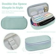 thumbnail image 2 of allydrew Simple Large Capacity Double Compartment Pencil Case, Pencil Pouch for Stationery Tools, Blue, 2 of 5