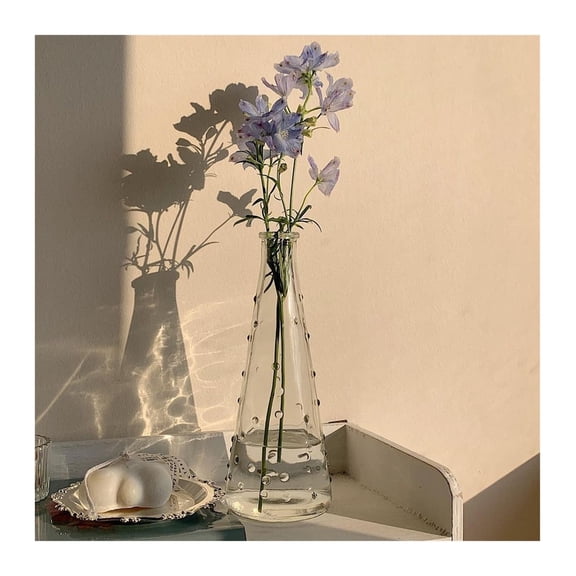 Raindrop Glass Vase Transparent Hydroponic Flower Vase for Home Coffee Shop Table Decor