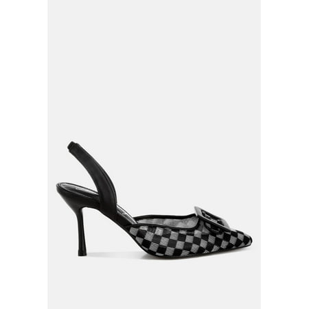 Freya Mesh Checkered Pointy Stiletto Heels