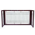 thumbnail image 3 of Wood Freestanding Pet Gate Adjustable Width 40"-71", Indoor Dog Gate Fence for Stairs, Doorways, Hallways-Brown, 3 of 8